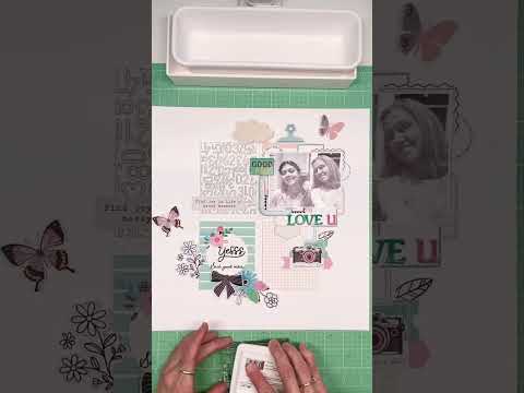 12x12 scrapbook layout with pocket cards and layered embellishments